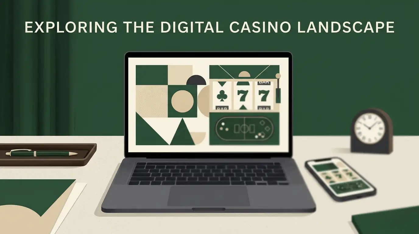 Editorial illustration representing casino games, mobile play and UK market context