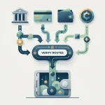 Illustrated deposit workflow with bank, debit, digital wallet and cryptocurrency categories